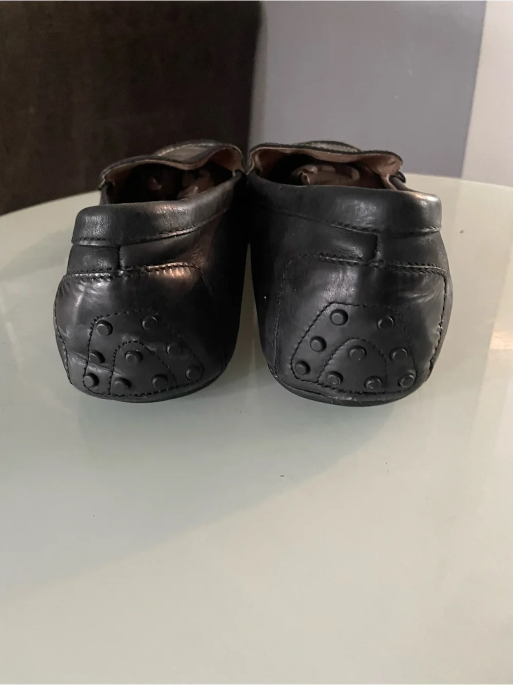 Polo by Ralph Lauren Black Leather Slip-On Loafers